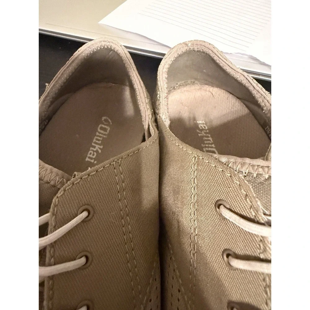OluKai Nohea Moku Mens 10 Boat Shoes Slip-On No-Tie Green‎ Casual Comfort